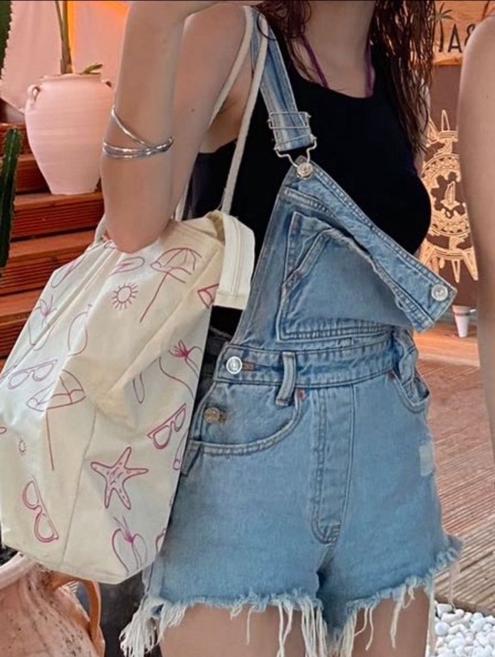 pull&bear denim salopet tulum - Görsel 2