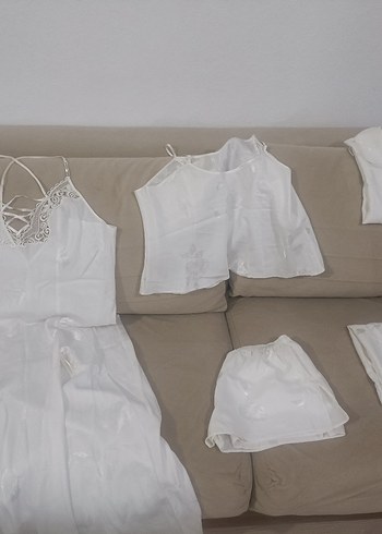 l Beden beyaz Renk pier Cardin gelin gecelik seti 6 parça