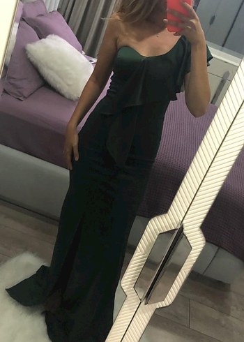 Zümrüt yeşili abiye - Görsel 2