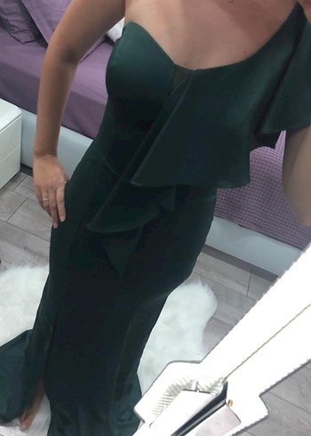 Zümrüt yeşili abiye - Görsel 4