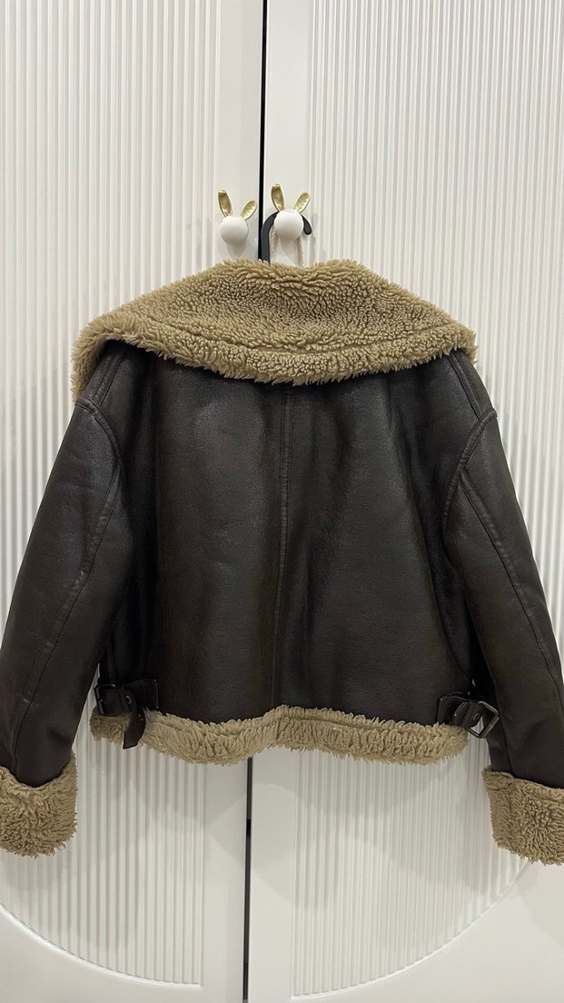 Kürk Detaylı Deri Kadın Ceket - Görsel 4