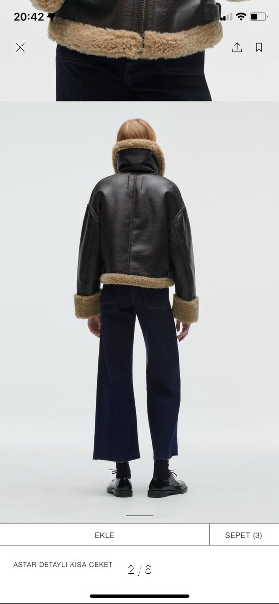 Kürk Detaylı Deri Kadın Ceket - Görsel 2