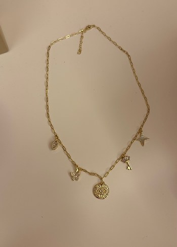 Bohem Zincir Detaylı Altın Renk Kolye - Görsel 2