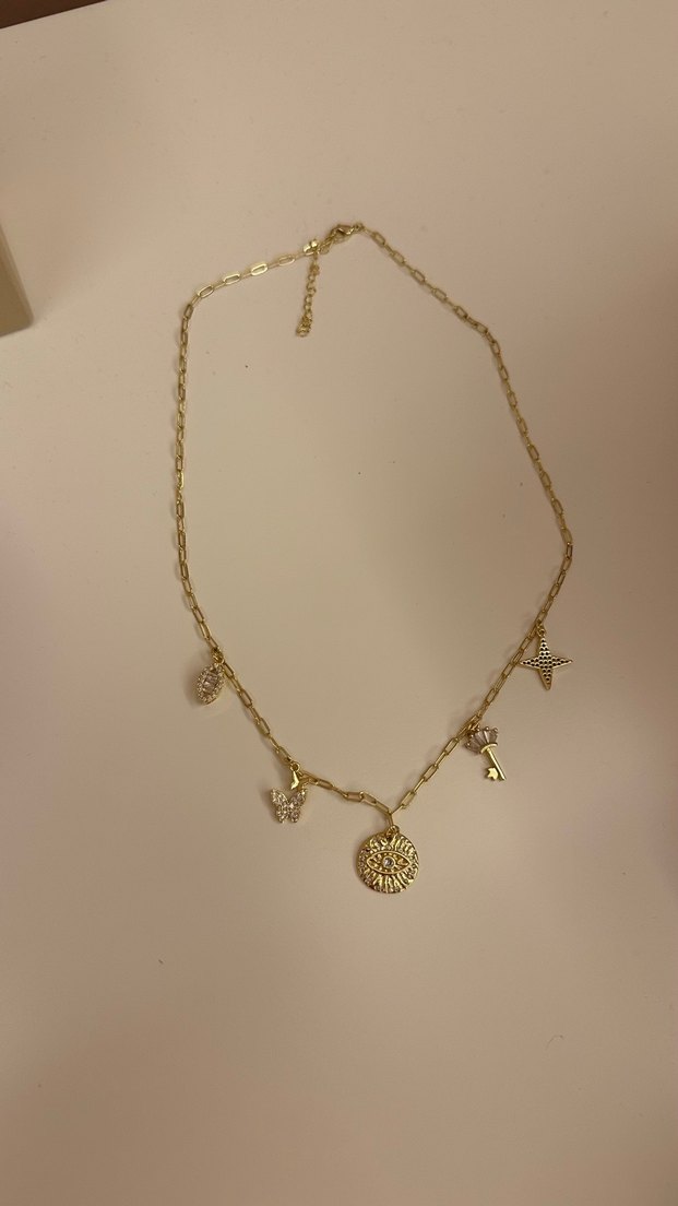Bohem Zincir Detaylı Altın Renk Kolye - Görsel 2