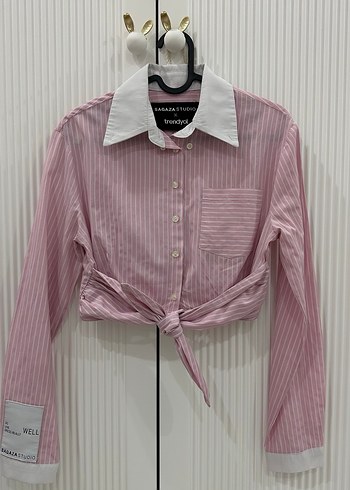 Sagaza crop bağlamalı gömlek - Görsel 2