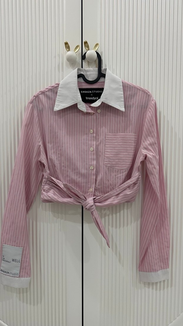 Sagaza crop bağlamalı gömlek - Görsel 2