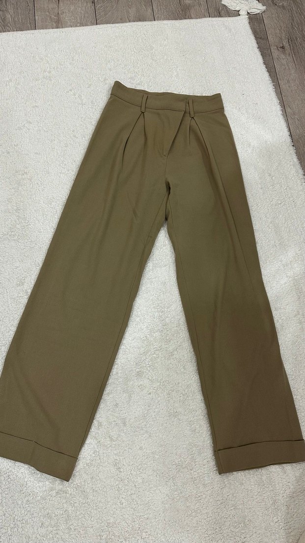 Camel geniş paça pantolon - Görsel 2