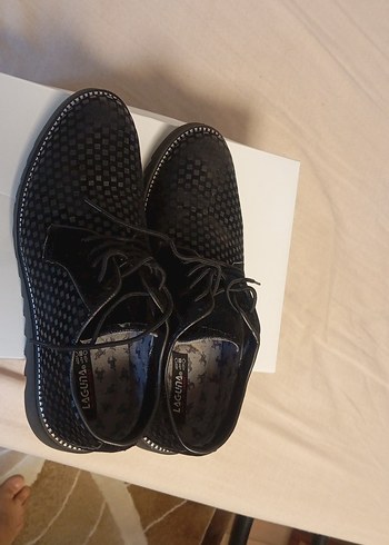 Siyah Yılan Desenli Erkek süet ayakkabı - Görsel 4