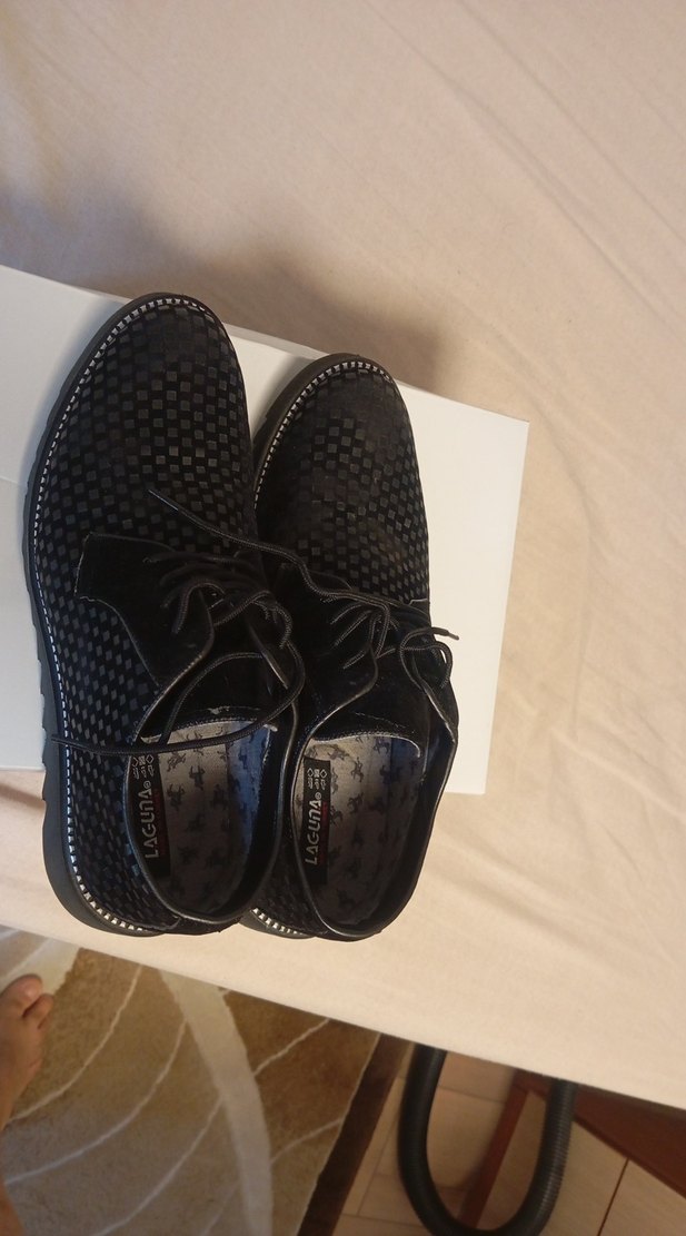 Siyah Yılan Desenli Erkek süet ayakkabı - Görsel 4