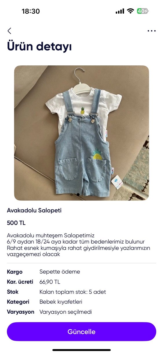 KızÇocuk Denim Cep Detaylı Salopet - Görsel 2