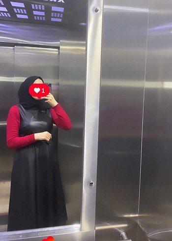 Siyah Deri Uzun Halter Yaka Elbise - Görsel 2