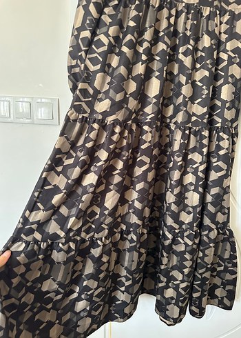 Uzun Kol Renkli Bohem Elbise - Görsel 2