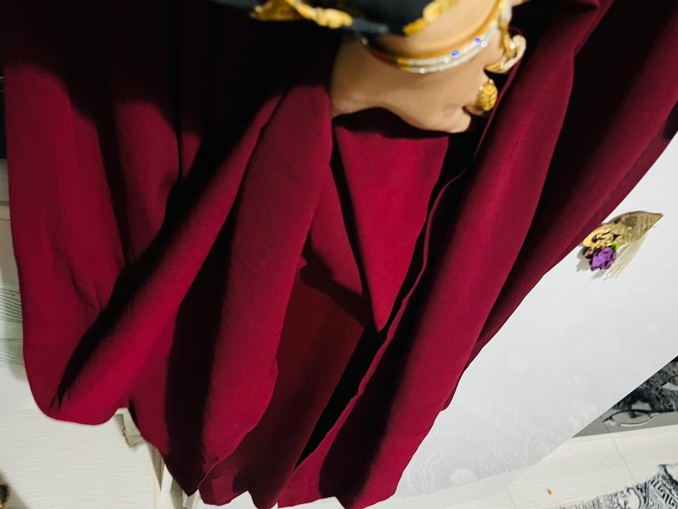 Bordo Uzun Kollu Salaş Kadın Elbise - Görsel 3