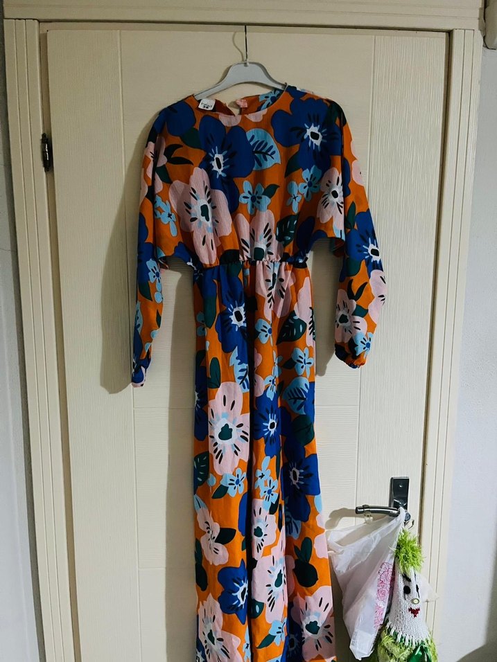 Renkli Batik Desenli Bohem Mini Hamile Tunik - Görsel 2