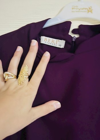 Uzun Kollu Mor Salaş Kadın Elbise - Görsel 2