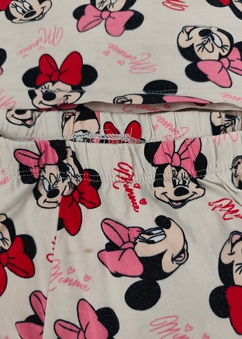 1,5 Yaş Beden Kız Bebek Fırfırlı Kolsuz Minnie Mouse Takım
