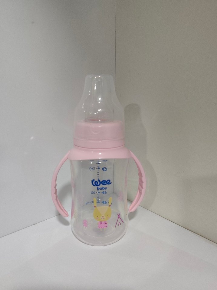 Pembe Bebek Biberonu Kulplu - Görsel 2