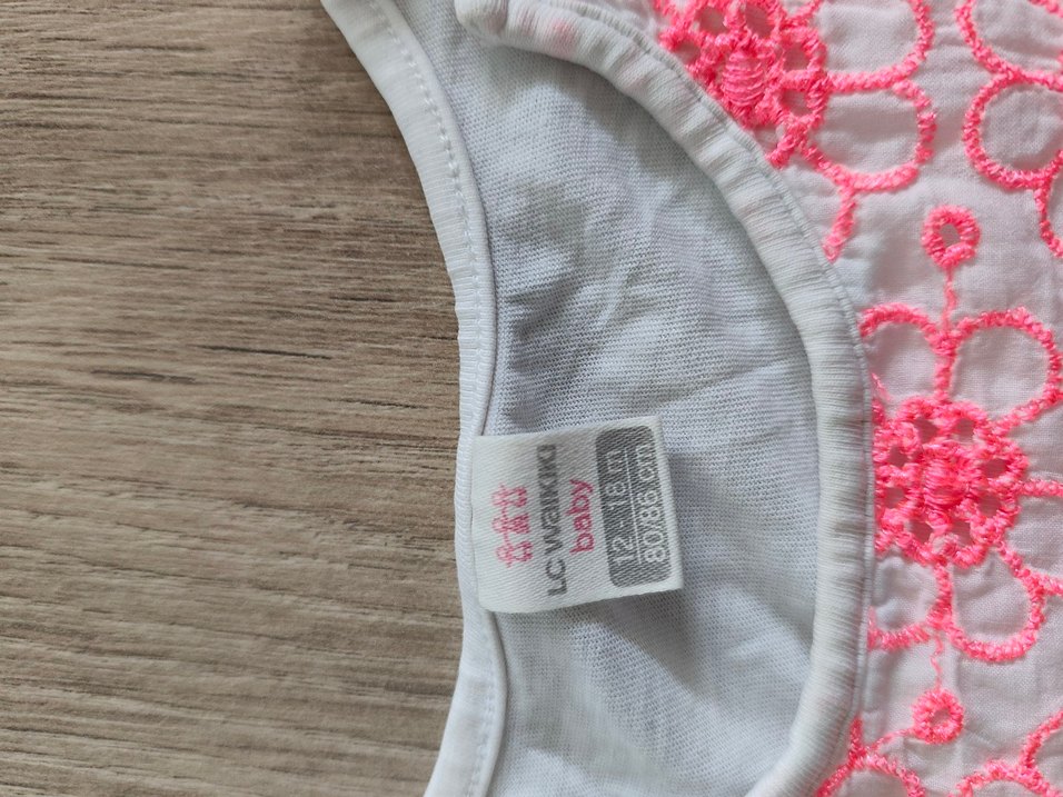 Kız Çocuk Pembe Dantel Detaylı Kısa Kollu Tişört - Görsel 2