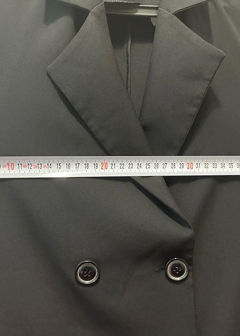 Düğmeli Siyah Kadın Midi Yelek - Görsel 3