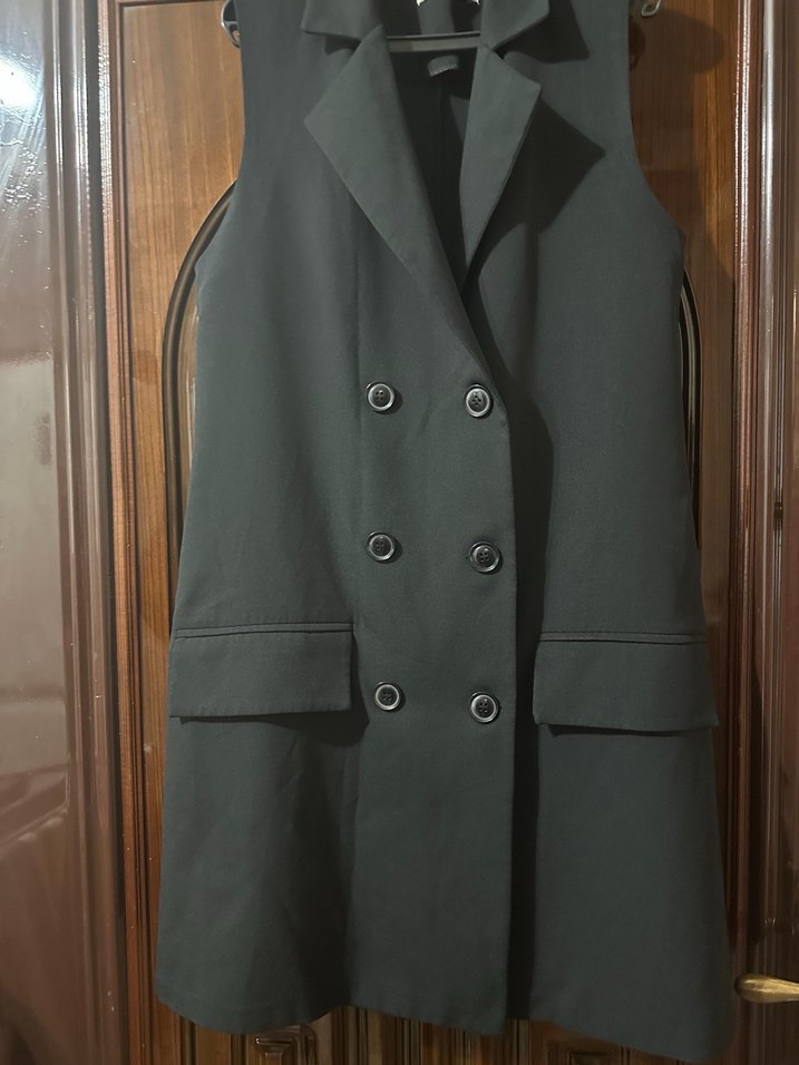 Düğmeli Siyah Kadın Midi Yelek - Görsel 5