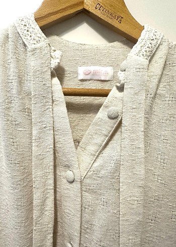 Krem elbise - Görsel 2