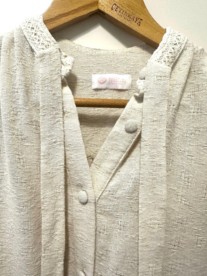 Krem elbise - Görsel 2