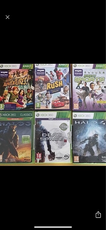 Xbox 360 kutulu 6 adet oyun fiyat hepsi için geçerlidir