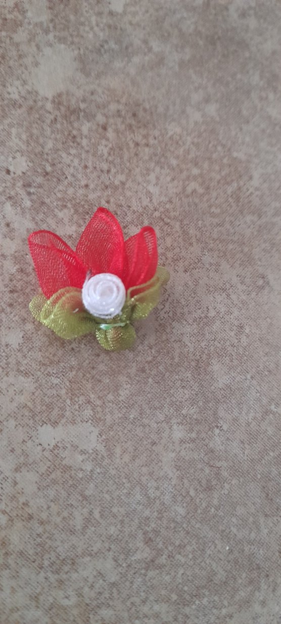 Kırmızı Çiçekli Kurdele oyası adet fiyatı 2tl - Görsel 2