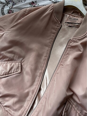 l Beden pembe Renk Pull Bear Pudra Bomber Ceket