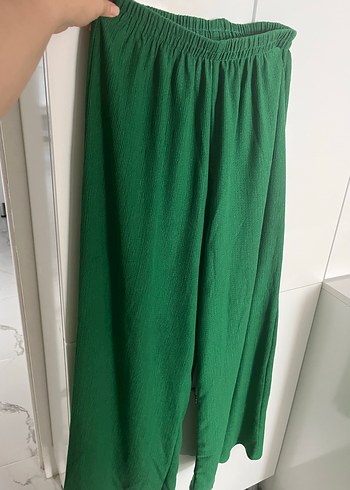l Beden yeşil Renk Yeşil Bol Kesim Midi Keten Kimono