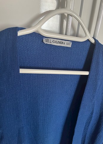 l Beden Mavi Keten Midi Kimono