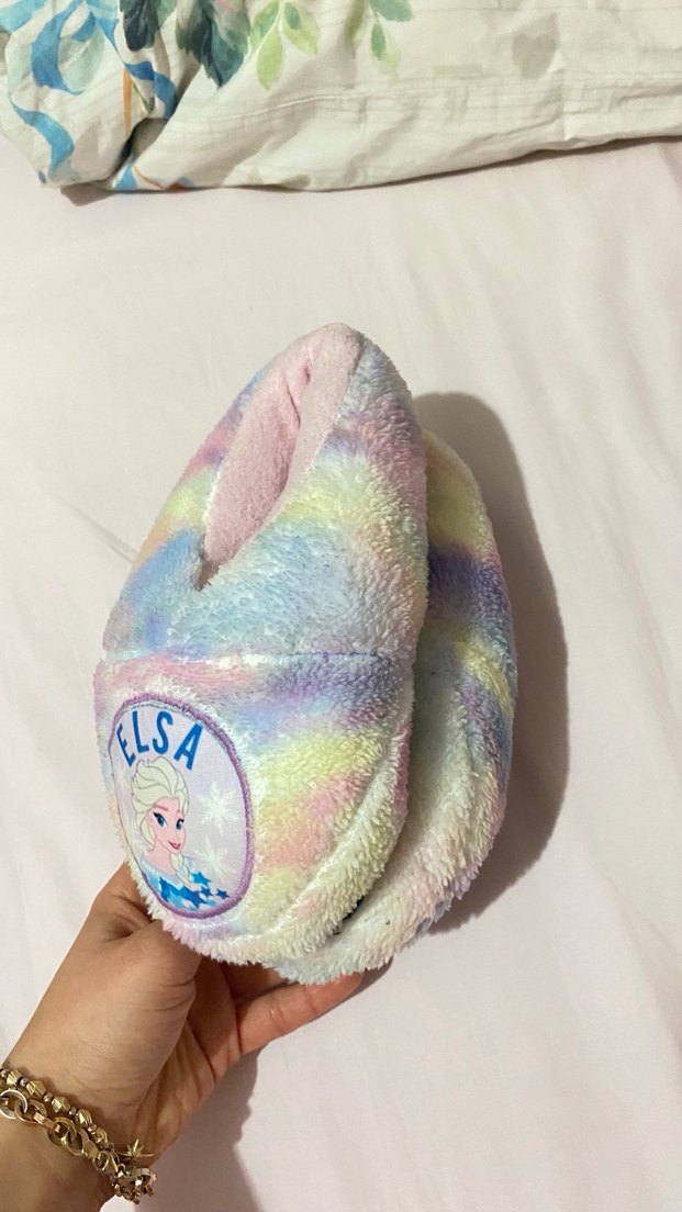 Elsalı Renkli Peluş Ev Terliği - Görsel 4