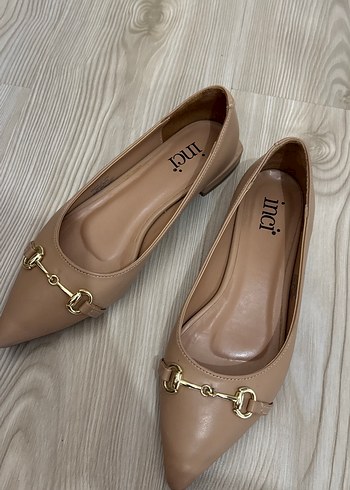 Bej Deri Tokalı Kadın Topuklu Babet - Görsel 2