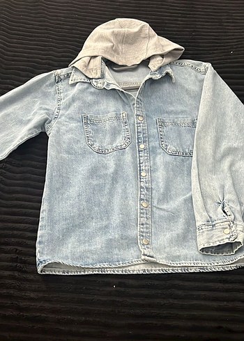 Erkek çocuk mavi Denim Ceket Kapüşonlu Casual