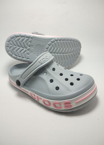 40 Beden gri Renk Gri Crocs Kadın Günlük Terlik Velcro Bantlı