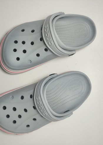 38 Beden Gri Kadın Crocs Wedge Topuklu Terlik
