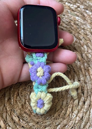 Pastel Çok Renkli Örgülü Apple watch Kayışı - Görsel 2