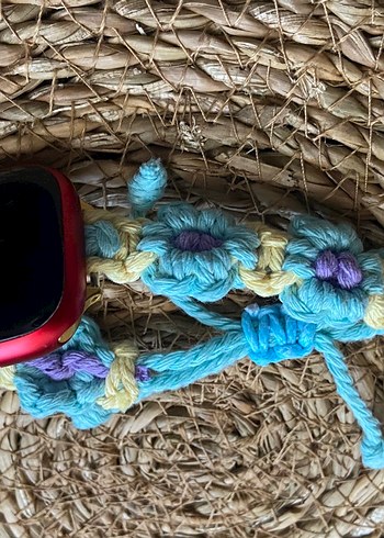 Pastel Çok Renkli Örgülü Apple watch Kayışı - Görsel 5