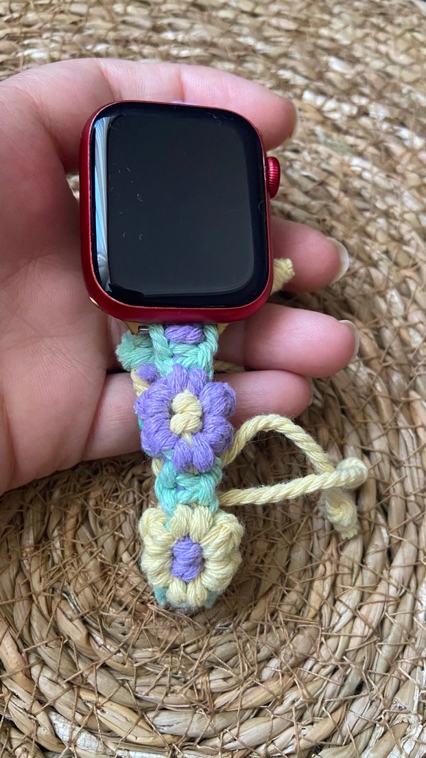 Pastel Çok Renkli Örgülü Apple watch Kayışı - Görsel 2
