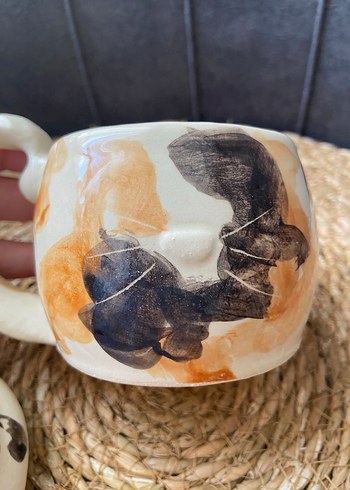 Renkli Desenli Seramik Kedi Kupa - Görsel 4