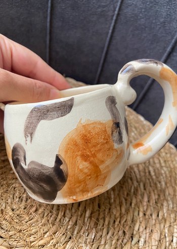 Renkli Desenli Seramik Kedi Kupa - Görsel 7