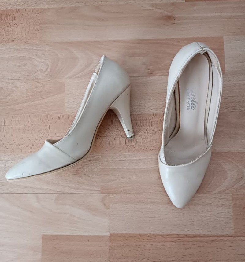 Beyaz Bağcıklı Stiletto Topuklu Kadın Ayakkabı - Görsel 2