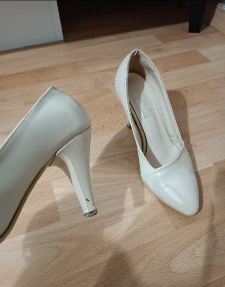 Beyaz Bağcıklı Stiletto Topuklu Kadın Ayakkabı - Görsel 3