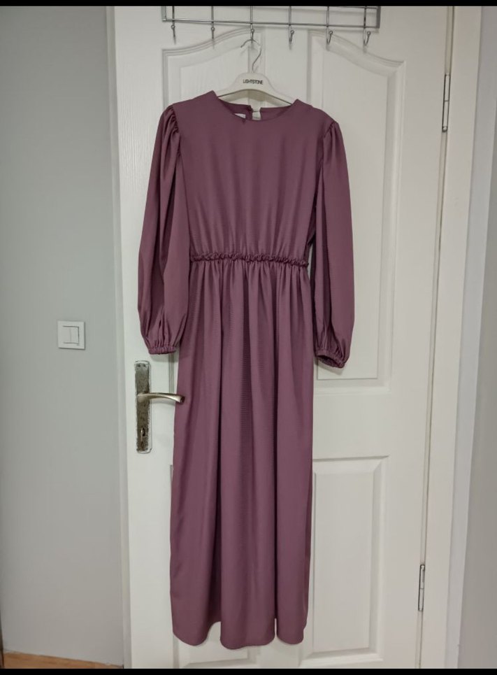 Kadın Mor Uzun Pilili Elbise - Görsel 2