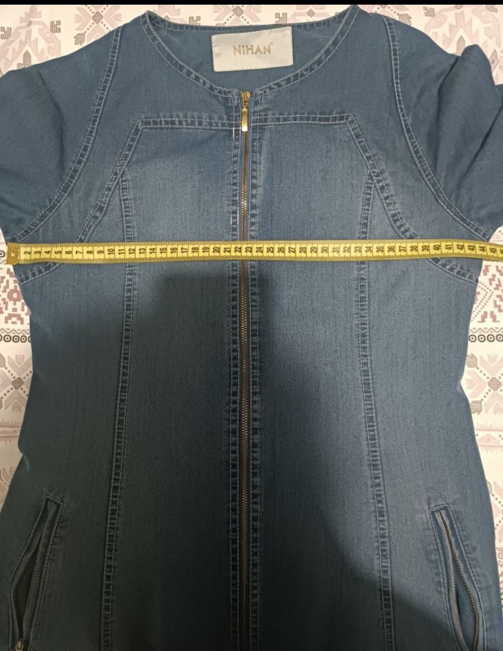 Kadın Lacivert Uzun Kot pardusu - Görsel 4