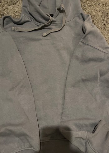 Mavi Kapüşonlu Kadın Sweatshirt - Görsel 2