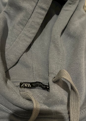 Mavi Kapüşonlu Kadın Sweatshirt - Görsel 3