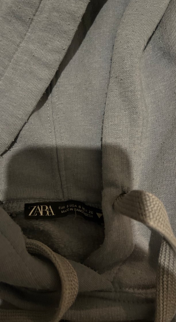 Mavi Kapüşonlu Kadın Sweatshirt - Görsel 4