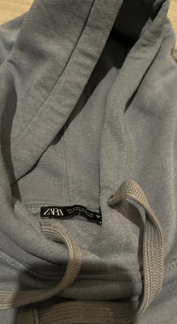 Mavi Kapüşonlu Kadın Sweatshirt - Görsel 3