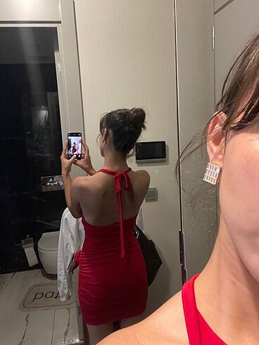 xs Beden kırmızı Renk Kırmızı mini elbise
